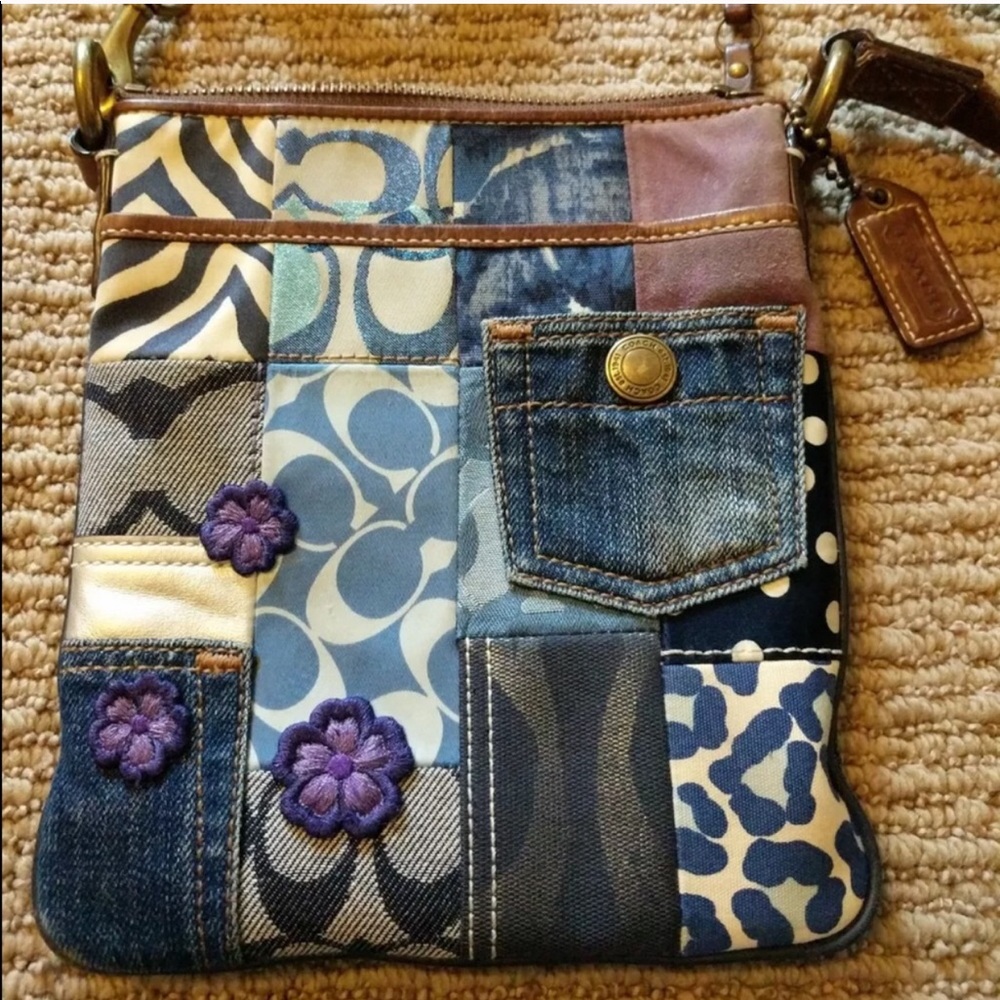 COACH patchwork Crossbody Swing Denim